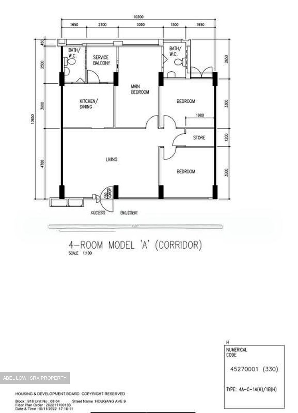 Blk 918 Hougang Avenue 9 (Hougang), HDB 4 Rooms #596511031